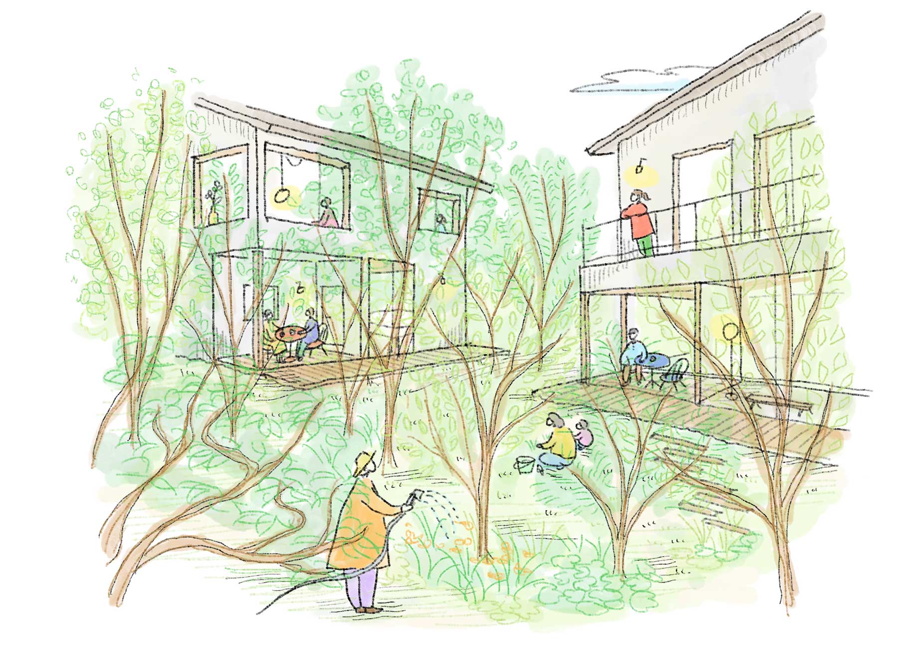 学園町の杜 木立の家